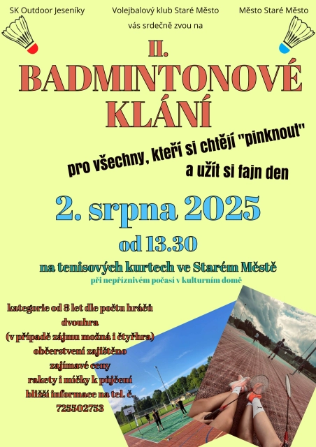 Aktuality - II. Badmintonové klání