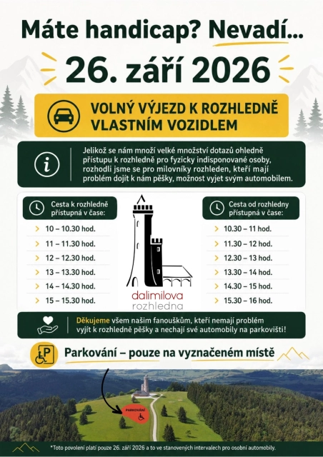 Akce - Volný výjezd k Dalimilově rozhledně